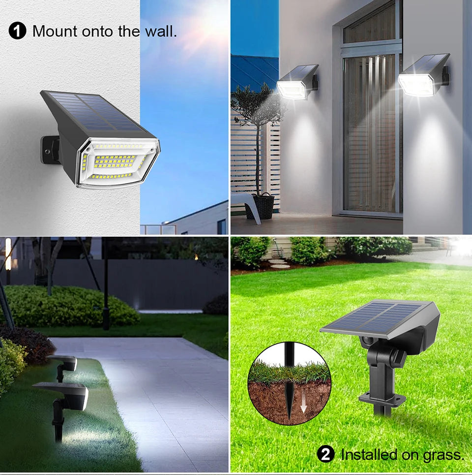 Solar Light Outdoor Waterproof Courtyard Path Lights Auto On Off Night Lighting Garden Decoration Lawn Lamp Spotlight