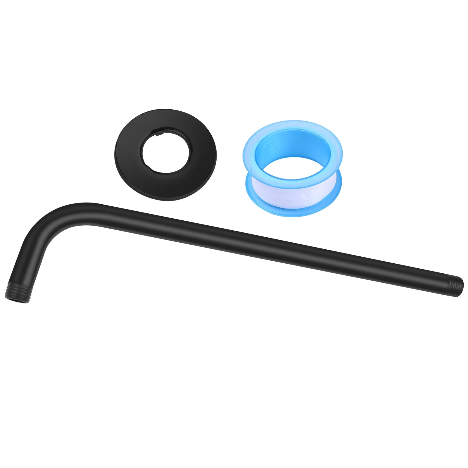 Wall Mounted Metal Black Rainfall Shower Head Extension Arm Stainless Steel Square/Round Pipe 30/40cm for Fixed Showerhead  ﻿