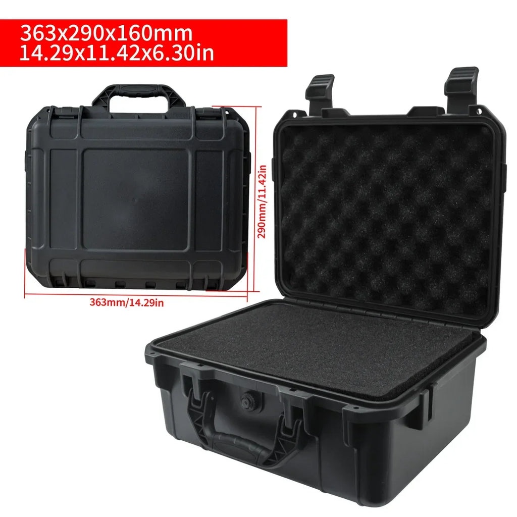 1 portable toolbox with pre cut sponge insert, shock resistant and wear-resistant hard shell protection tool equipment box