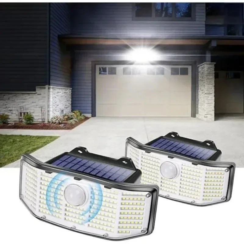 IP65 Waterproof Solar Outdoor Lights - 2 Pack 252 LED Motion Sensor Lights Solar Security Flood Lights for Backyard Patio Patio