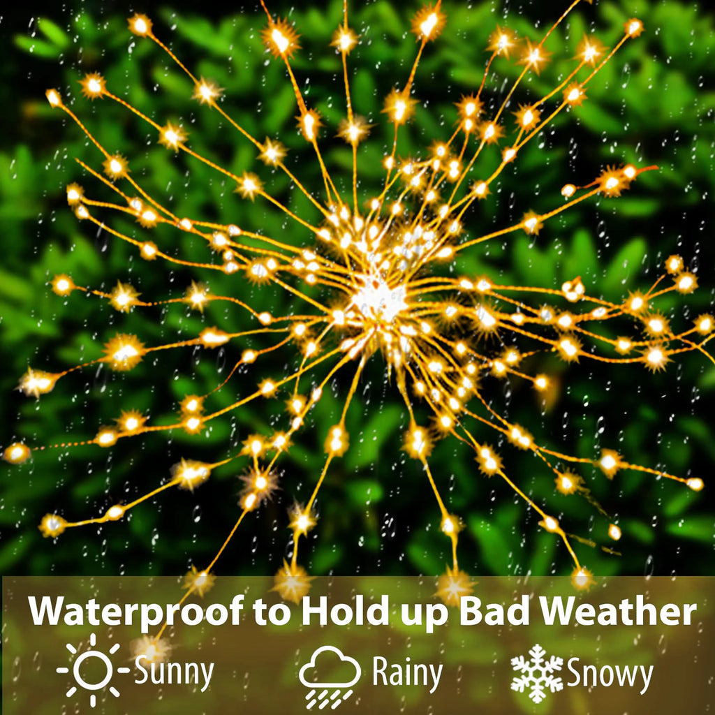 Solar Fireworks LED Light Outdoor Waterproof Solar Light 8 Lighting Modes DIY Starburst Fairy Light Holiday Decorative Lights