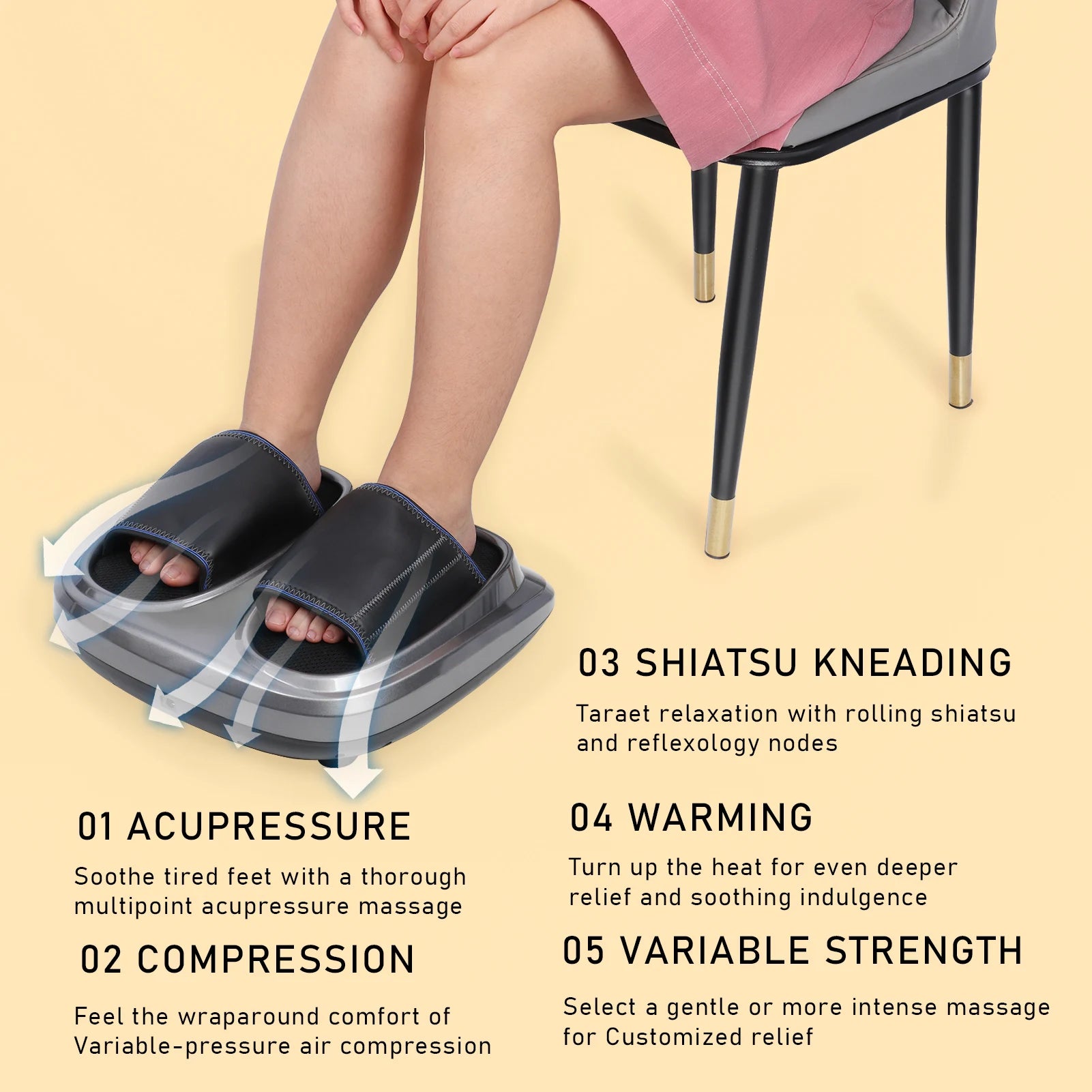 Electric Foot Massager Therapy Shiatsu Kneading Roller Muscle Relief Fatigue Foot Massage Spa Machine