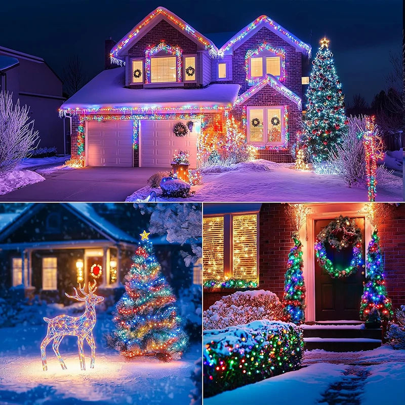 Solar String Lights Outdoor 50 LED with 8 Lighting Modes Waterproof Patio Lights for Garden Yard Party Halloween Christmas Decor