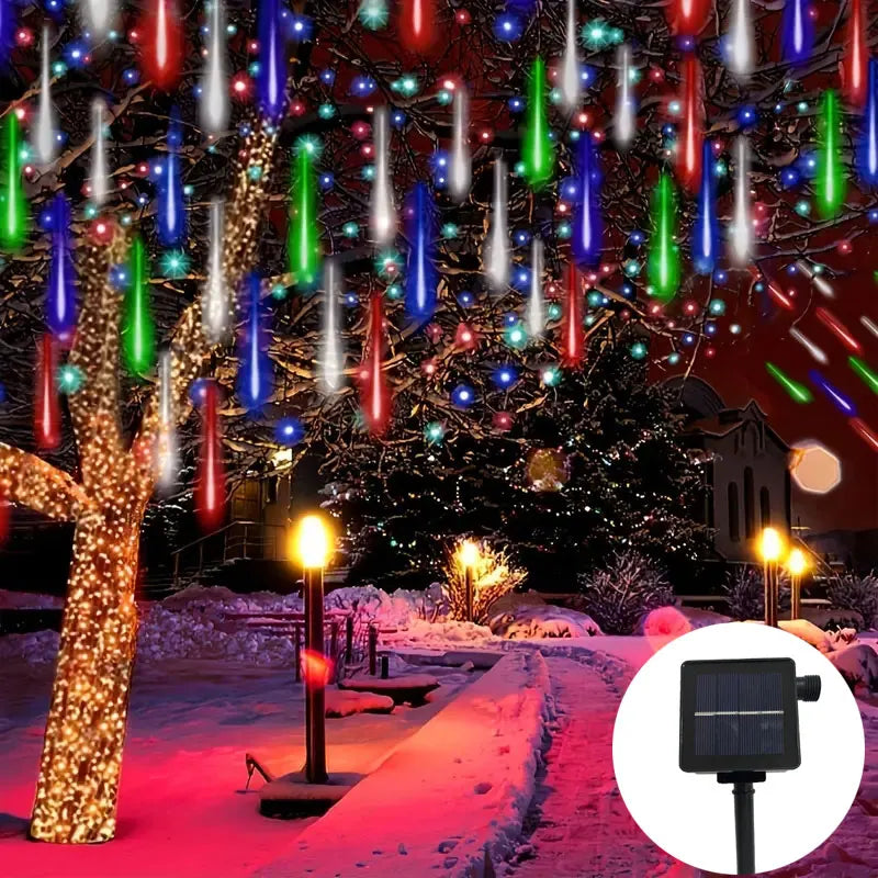 Solar Led Light Outdoor Meteor Shower Rain Lights Waterproof Garden Decor Outdoor Street Garland New Year Christmas Decoration