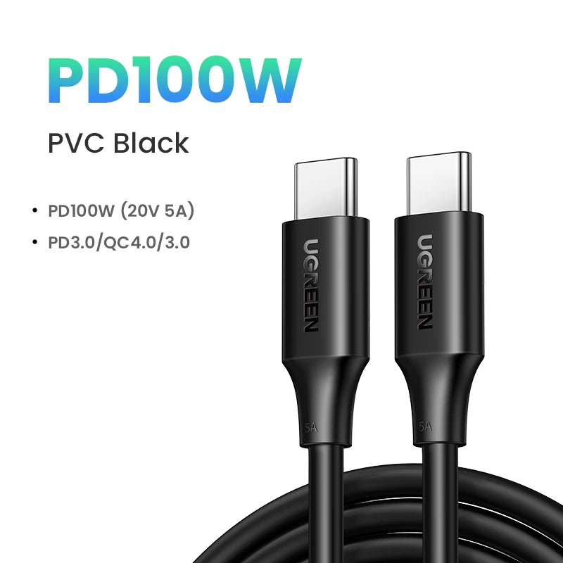 UGREEN 100W USB C to USB C Cable PD Fast Charging Cable 5A 100W Type C Cable for MacBook iPad Pro Fast Charger PD Cable USB C
