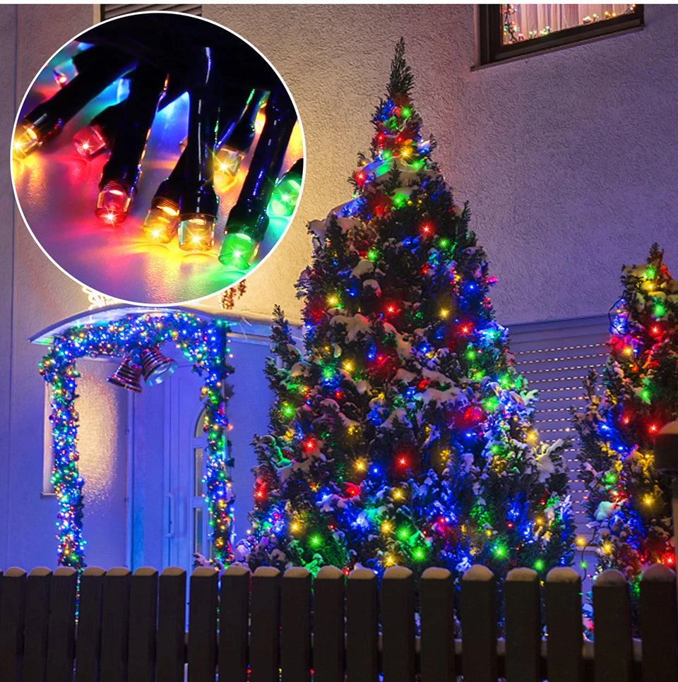 10M-100M Solar Outdoor Lights Waterproof Fairy Light String Waterproof Christmas Lights Garland Party New Year Wedding Decoratio