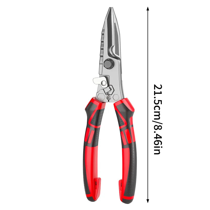 Multi-Functional Electrician Scissors, Crimping Wire Cutting Tool with Wrench Function for Metal Sheet and Cable Cutting