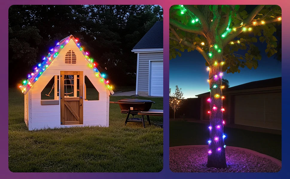 Solar String Lights Outdoor 50 LED with 8 Lighting Modes Waterproof Patio Lights for Garden Yard Party Halloween Christmas Decor