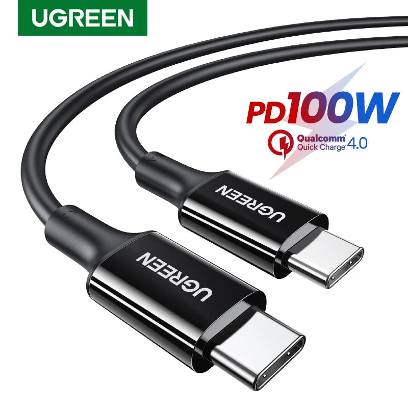UGREEN 100W USB C to USB C Cable PD Fast Charging Cable 5A 100W Type C Cable for MacBook iPad Pro Fast Charger PD Cable USB C