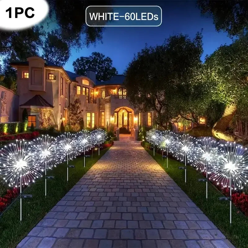 Solar Fireworks LED Light Outdoor Waterproof Solar Light 8 Lighting Modes DIY Starburst Fairy Light Holiday Decorative Lights