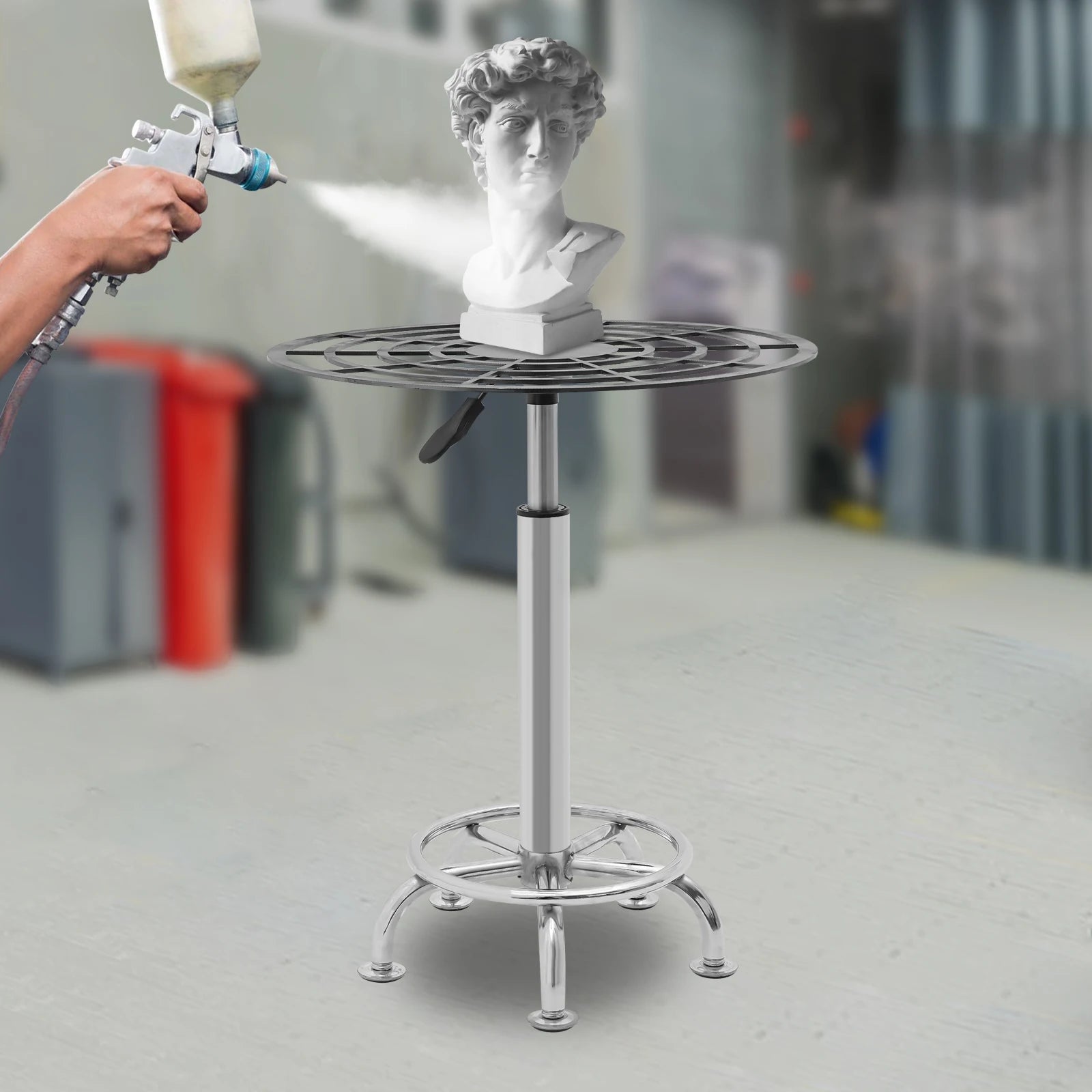 360° Spray Paint Rack, Stable Rotating Lifting Spray Painting Table for Water Curtain Cabinets