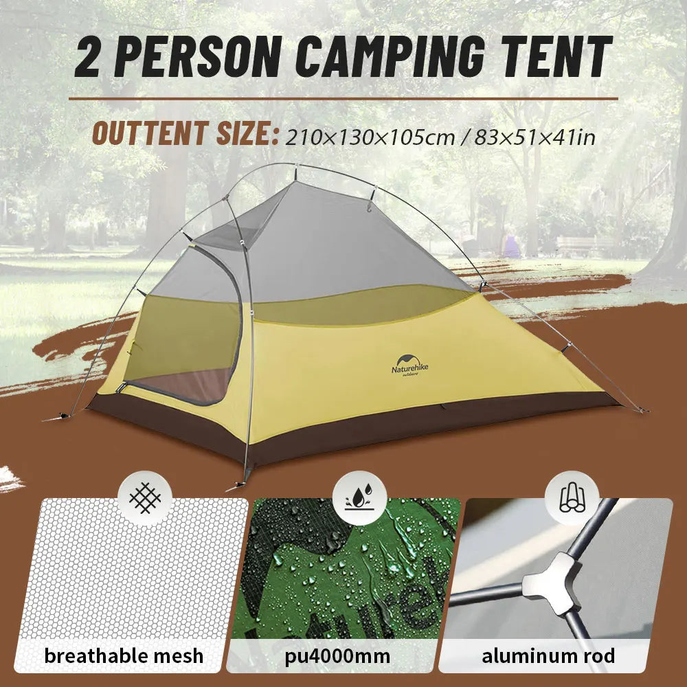 Naturehike Cloud Up 1 2 3 Person Camping Tent Ultralight Waterproof Trekking Tents Hiking Backpacking Shelter Tent Travel Tent