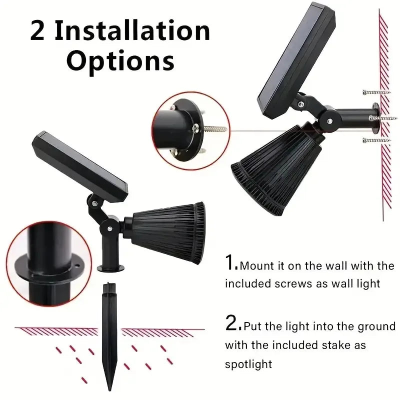 Solar Spotlight 9 LEDs Solar Lawn Lights Outdoor Waterproof Landscape Garden Lighting Atmosphere Lamp for Patio Yard Halloween