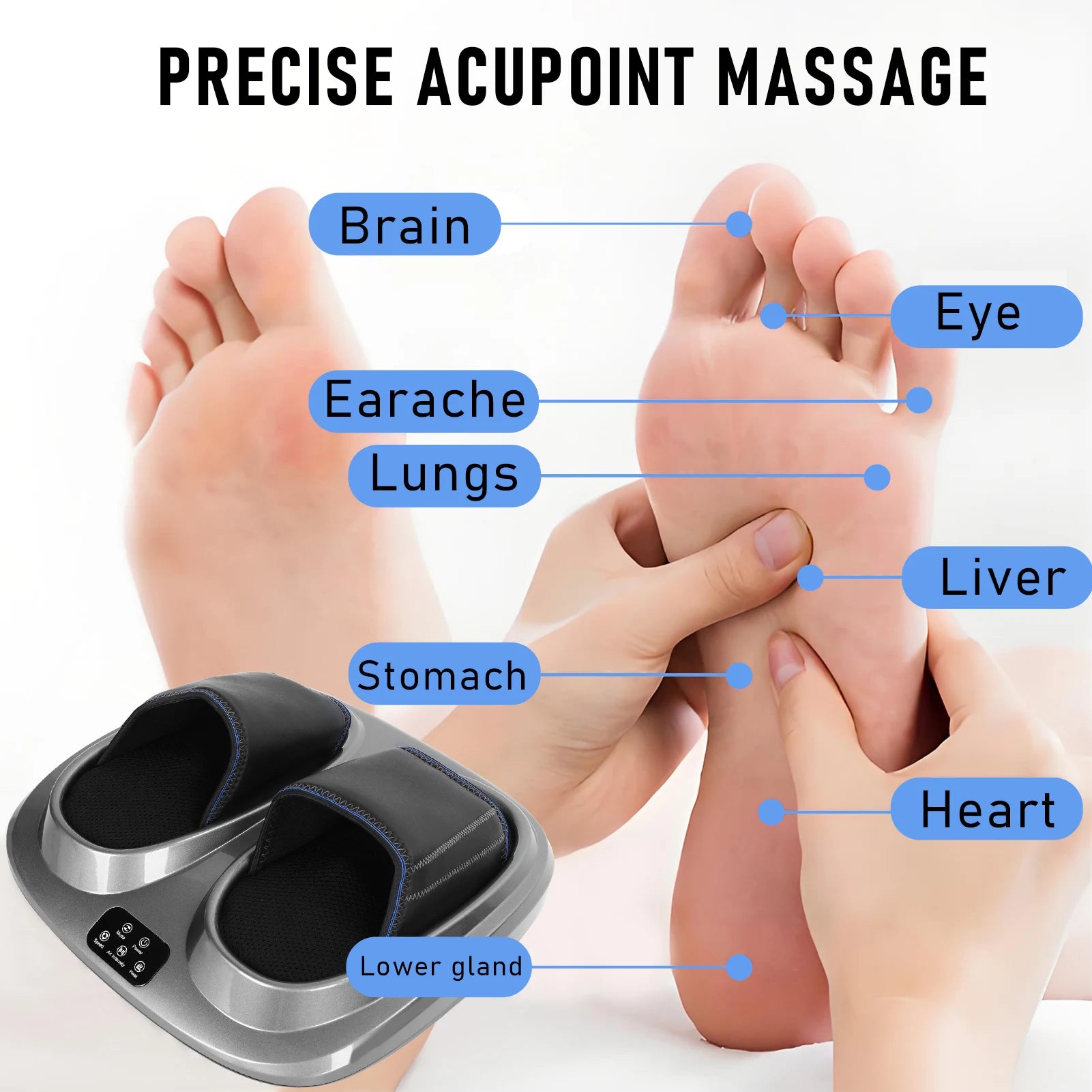 Electric Foot Massager Therapy Shiatsu Kneading Roller Muscle Relief Fatigue Foot Massage Spa Machine