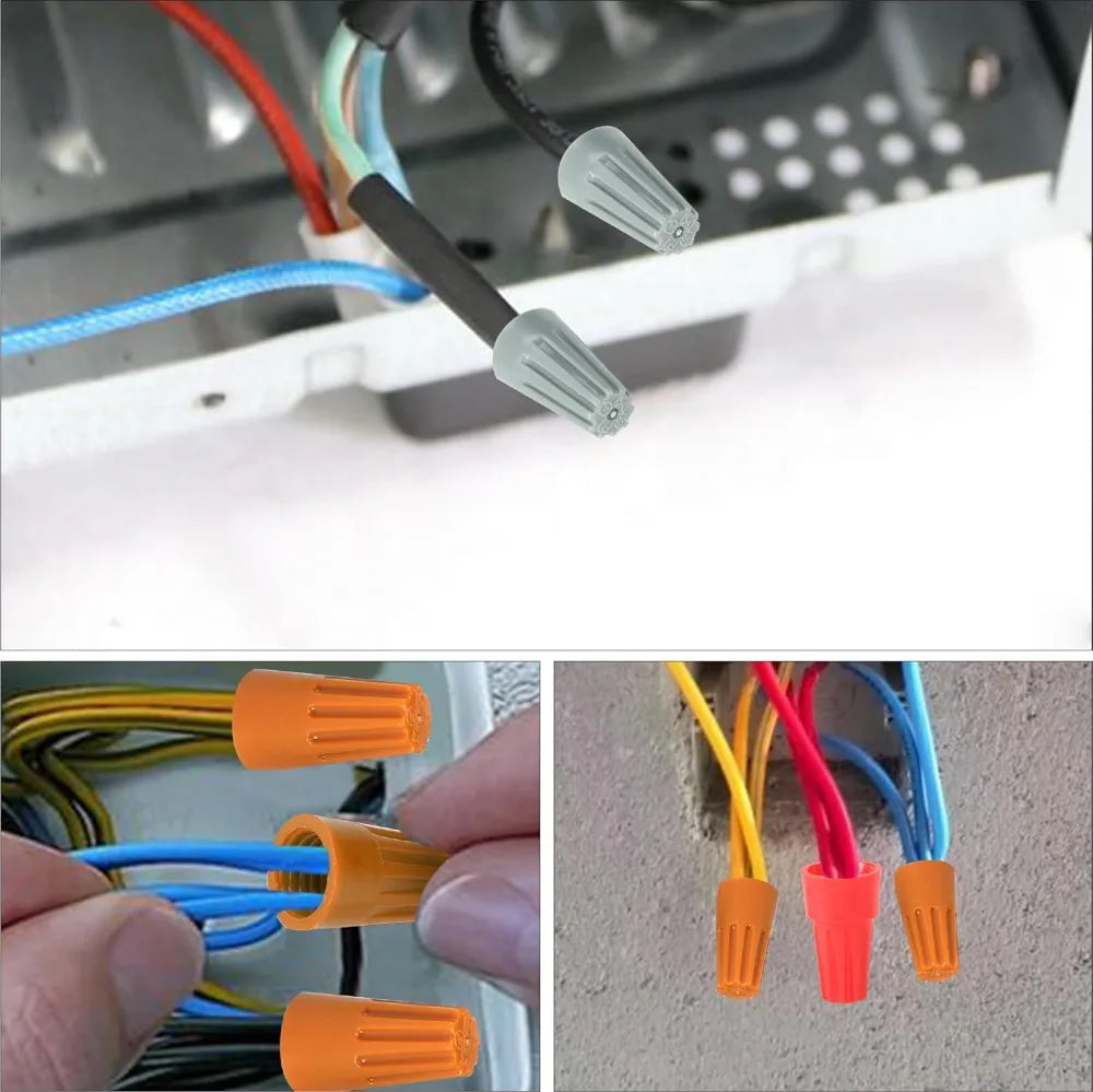 345PCS Crimping Cap Fast Wire Connector Electrical Insulated Twist Crimp Terminal AWG22-10 Nut Spring End Cap Rotating Splicing