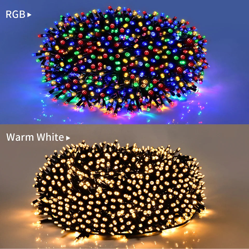 10M-100M Solar Outdoor Lights Waterproof Fairy Light String Waterproof Christmas Lights Garland Party New Year Wedding Decoratio