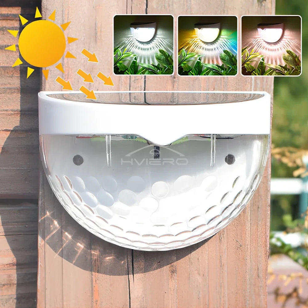 LED Solar Fence Lamp Outdoor Waterproof Wall Lights Corrugated Lights for Fence Terrace Garden Path Decorative Light Warm White