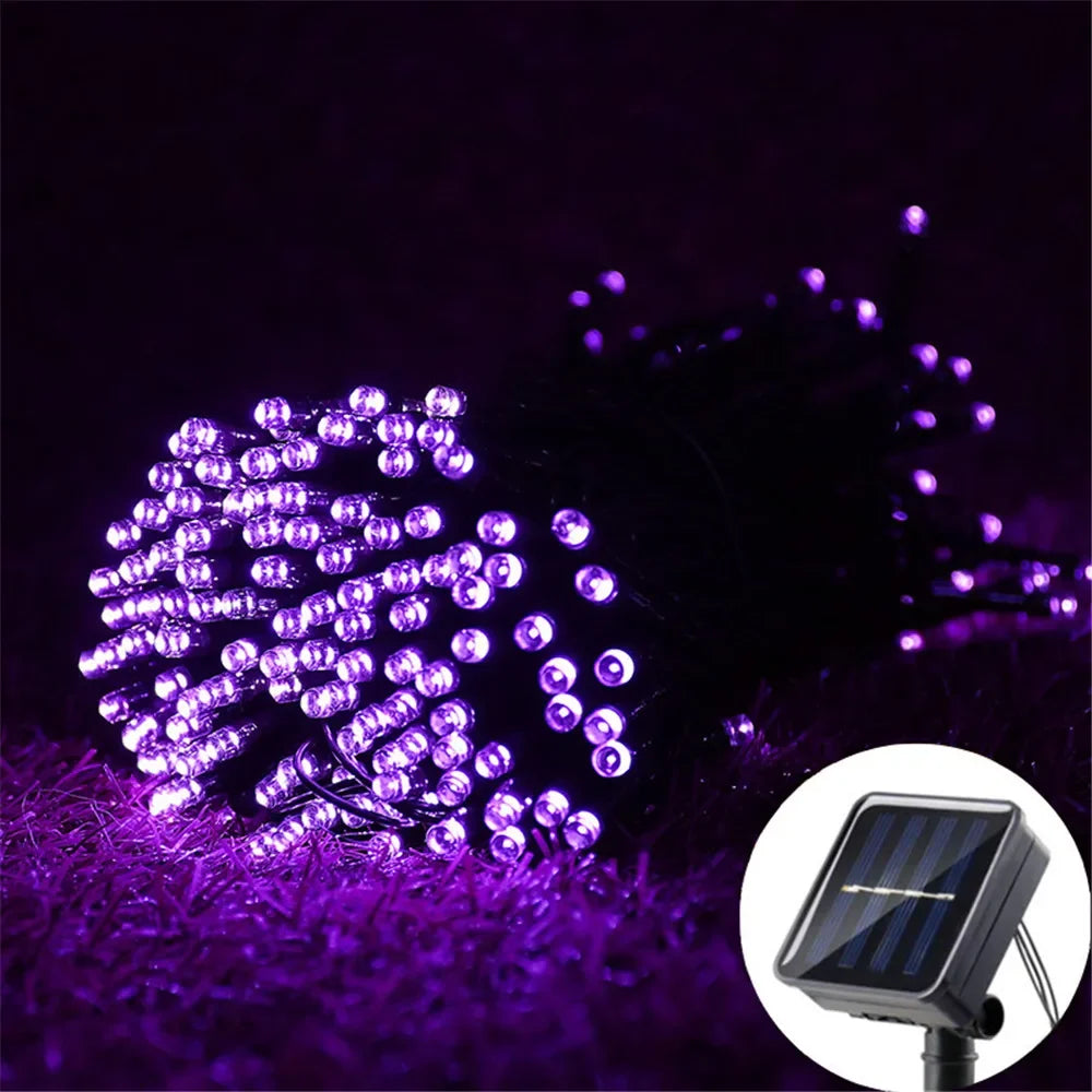 Solar String Light Fairy Outdoor Garden Waterproof Lamp 2025 Christmas Garland Xmas Holiday Party Home Halloween Decoration