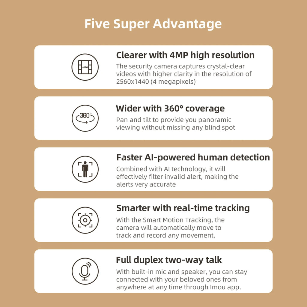 IMOU 2pcs Ranger SE 4MP Indoor Home Wifi 360 Camera Human Detection Night Vision Baby Security Surveillance Wireless IP Camera