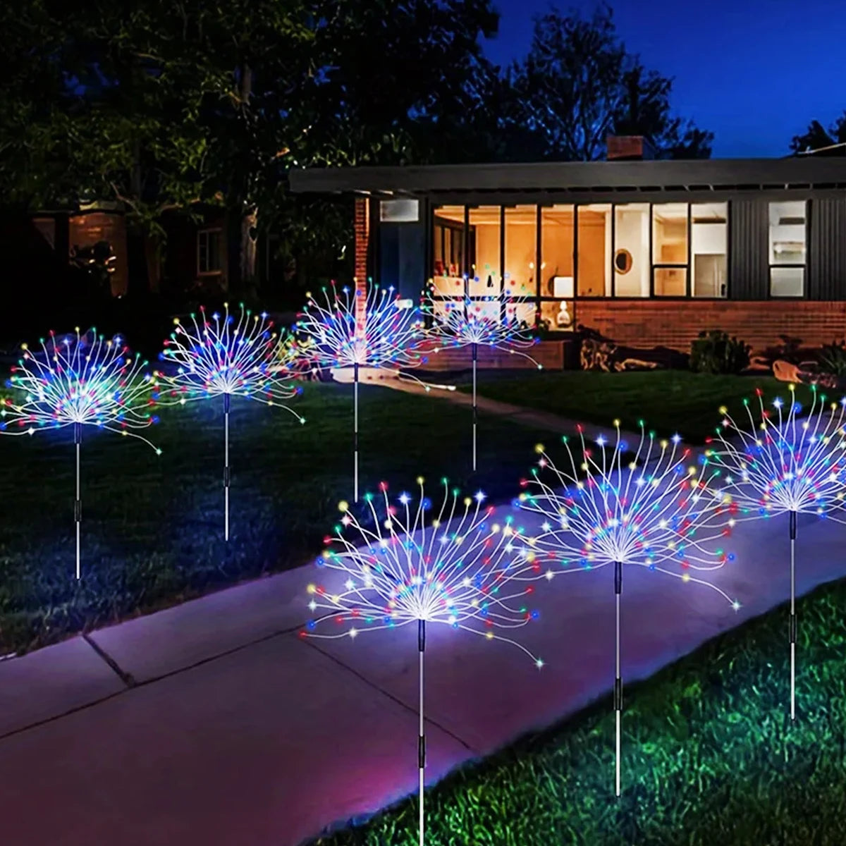 Solar Fireworks LED Light Outdoor Waterproof Solar Light 8 Lighting Modes DIY Starburst Fairy Light Holiday Decorative Lights