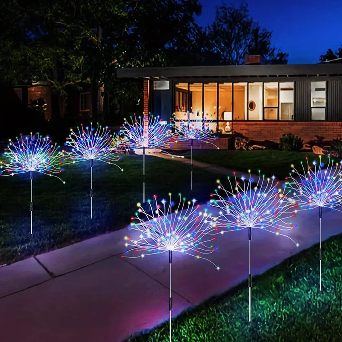 90LED Solar Fireworks Light Outdoor Fairy Garden Lights 8 Lighting Modes DIY Starburst Solar Lamps Holiday Decorative Lights