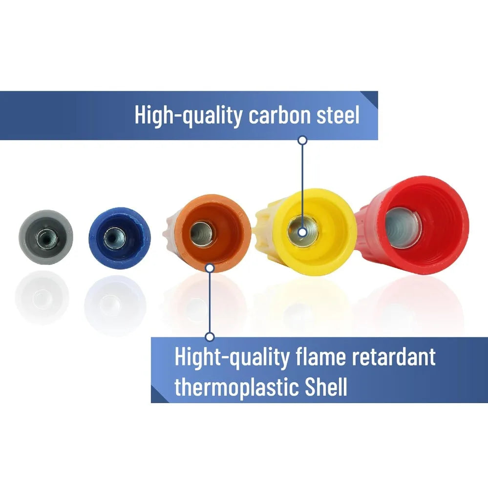 345PCS Crimping Cap Fast Wire Connector Electrical Insulated Twist Crimp Terminal AWG22-10 Nut Spring End Cap Rotating Splicing