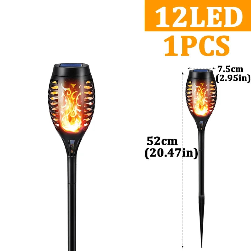 Solar Torch Lights Outdoor Waterproof Landscape Garden Pathway Light with Vivid Dancing Flickering Flame Auto on/Off Solar Light
