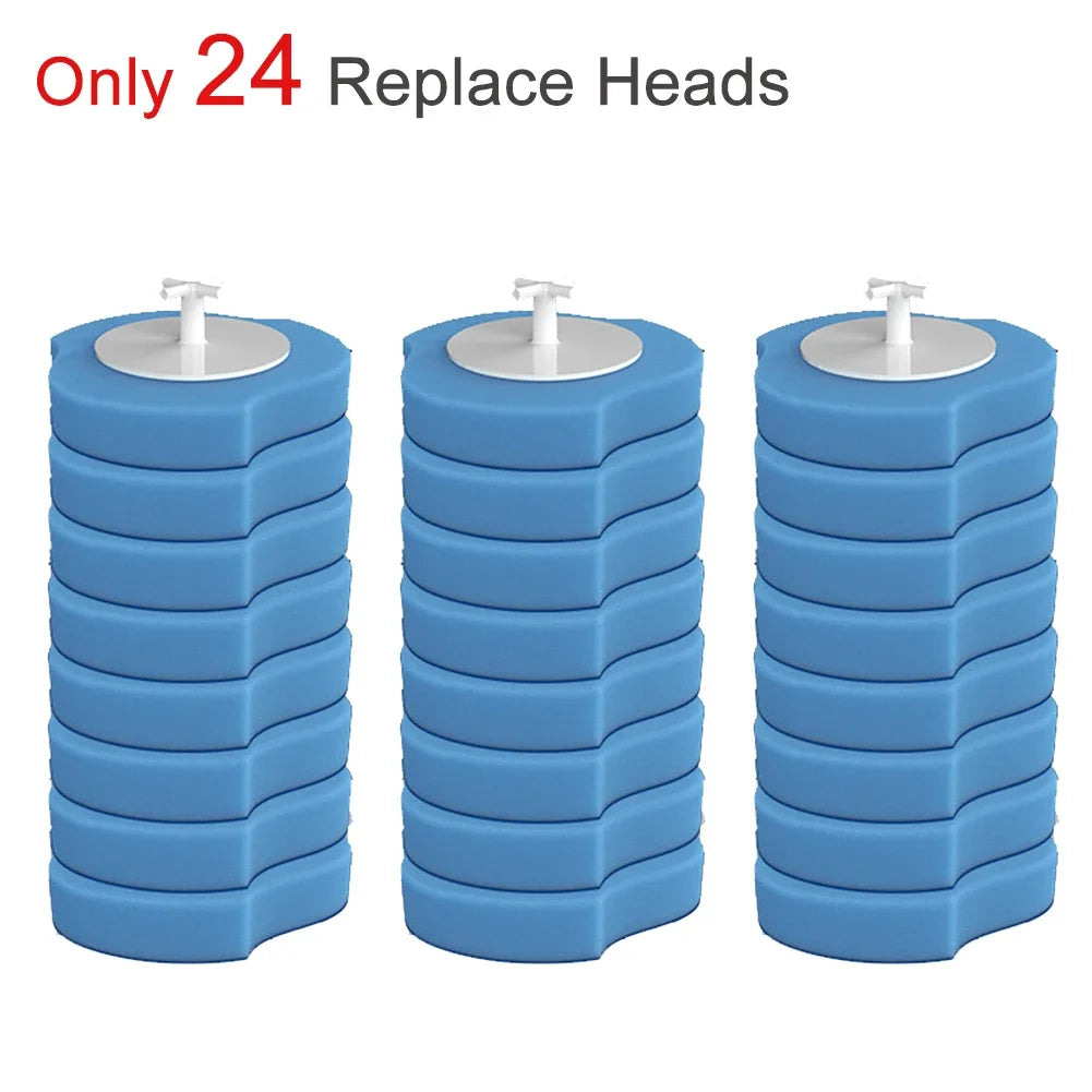 Wall-mounted Disposable Toilet Brush Cleaner with 8/16/24PCS Brush Head Bathroom Long Handle Cleaning Brush Toilet Accessories