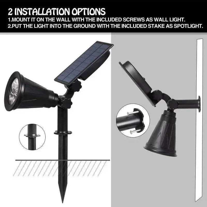 1/2/4PCS 9LED Solar Spotlight Outdoor Waterproof Garden Spot Lights Landscape Pathway Lawn Lamp Decoration for Yard Lighting