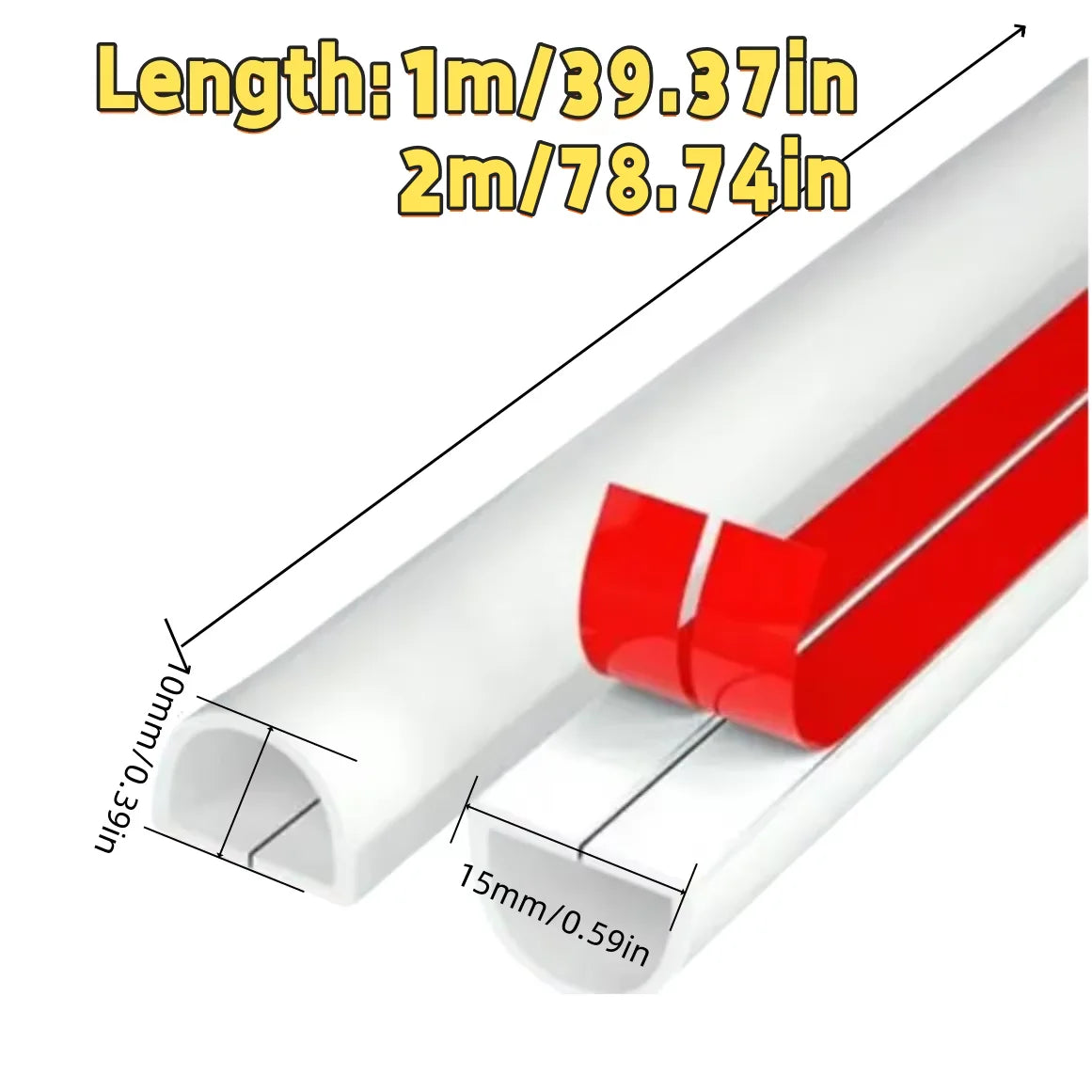 1pc 1m/2m/39.37in/78.74in Self-Adhesive Cable Hider with Protective Sleeve for Wires, Used for Case on Wires, Insulation Protect