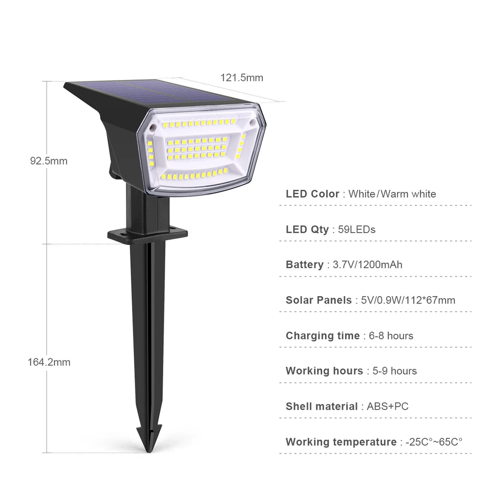 Solar Light Outdoor Waterproof Courtyard Path Lights Auto On Off Night Lighting Garden Decoration Lawn Lamp Spotlight