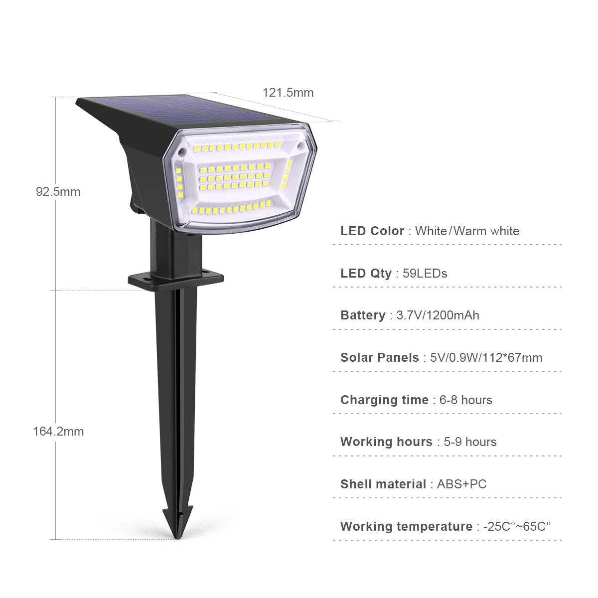 Solar Light Outdoor Waterproof Courtyard Path Lights Auto On Off Night Lighting Garden Decoration Lawn Lamp Spotlight