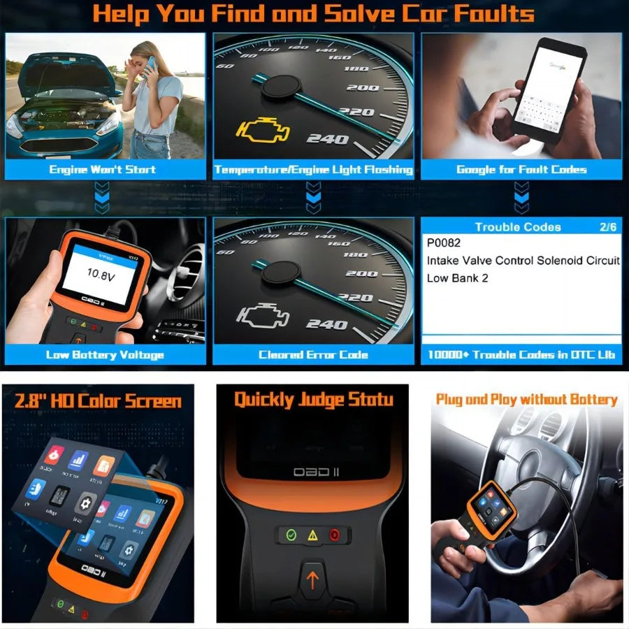obd2 Scanner Diagnostic Tool Car Accessories Check Engine Code Reader with Reset for Cars Professional Vehicles Scan Tools Faul