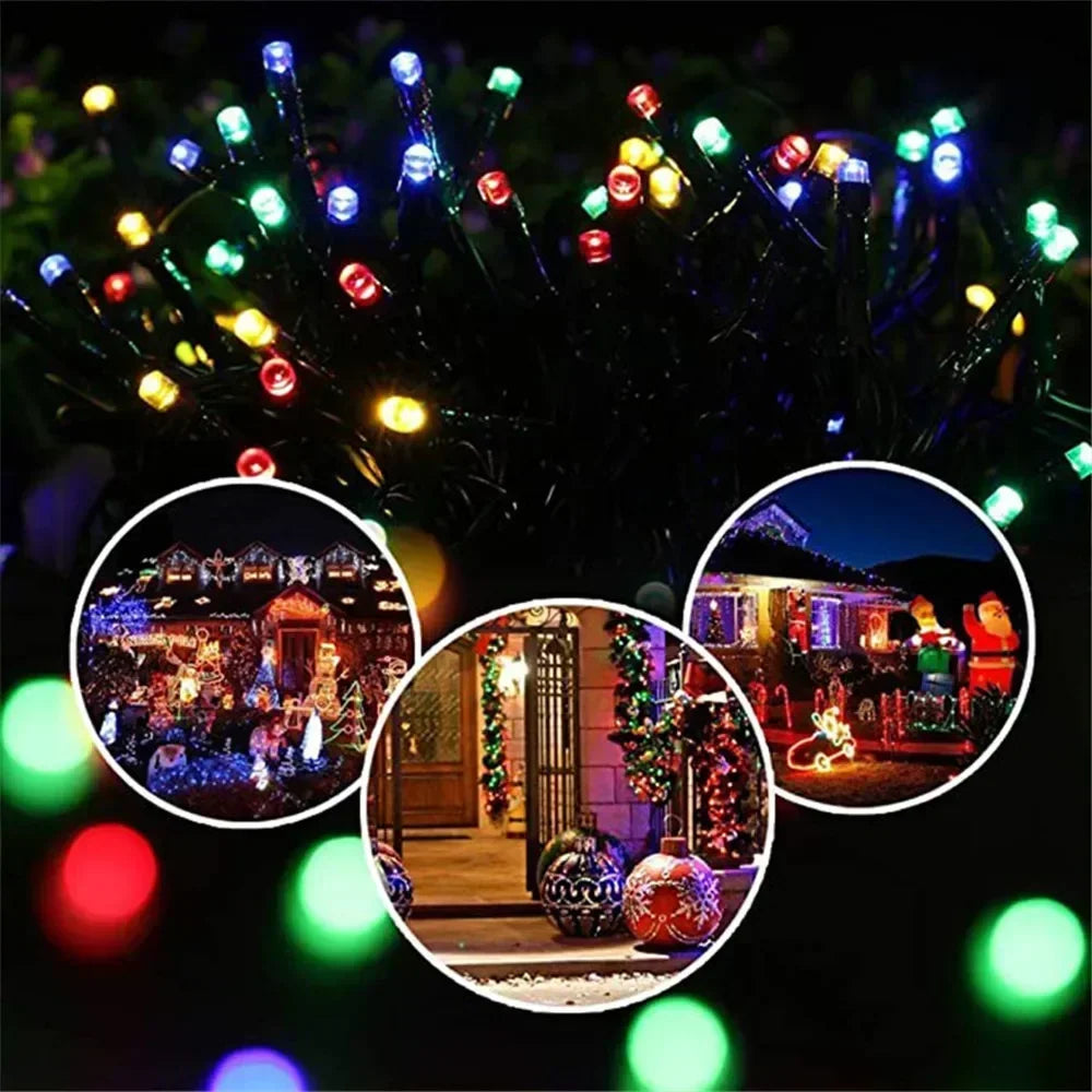 Solar String Light Fairy Outdoor Garden Waterproof Lamp 2025 Christmas Garland Xmas Holiday Party Home Halloween Decoration