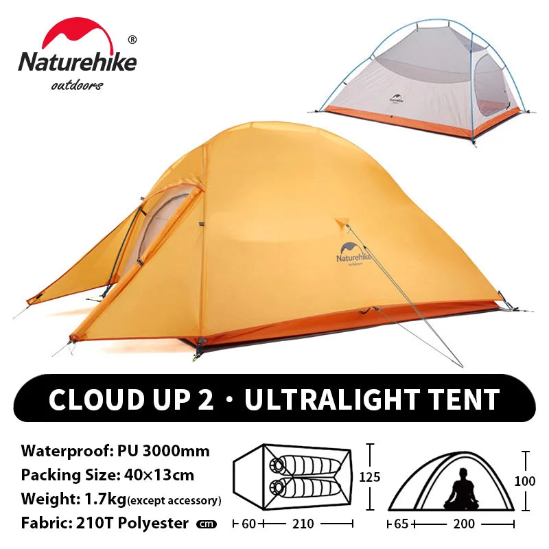 Naturehike Cloud Up 1 2 3 Person Camping Tent Ultralight Waterproof Trekking Tents Hiking Backpacking Shelter Tent Travel Tent