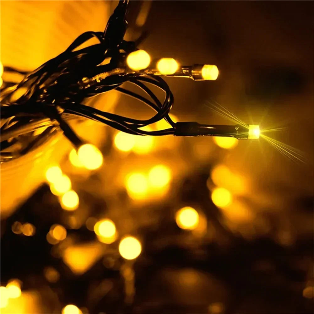 Solar String Light Fairy Outdoor Garden Waterproof Lamp 2025 Christmas Garland Xmas Holiday Party Home Halloween Decoration