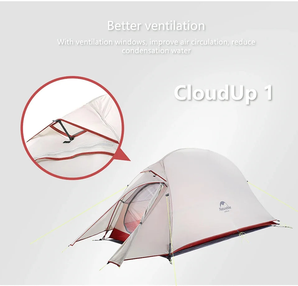 Naturehike Cloud Up 1 2 3 Person Camping Tent Ultralight Waterproof Trekking Tents Hiking Backpacking Shelter Tent Travel Tent