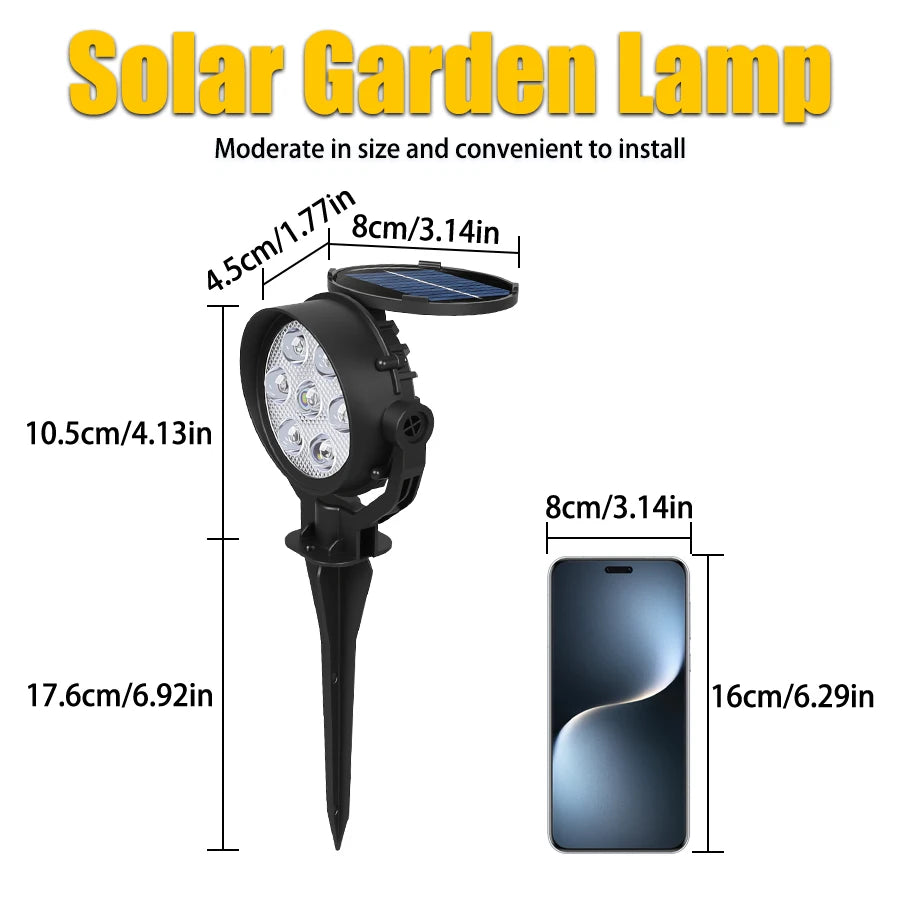 9 LED Solar Spot Lights IP65 Waterproof Outdoor RGB Solar Landscape Lights Brightness Adjustable for Garden Yard Palm Trees