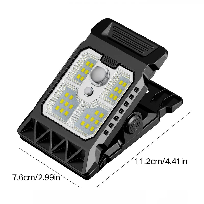 Outdoor Solar Clamp On Motion Sensor Lights Waterproof Work Light 3 Lighting Modes Camping Lamp Fence Walls Garage Led Lamps