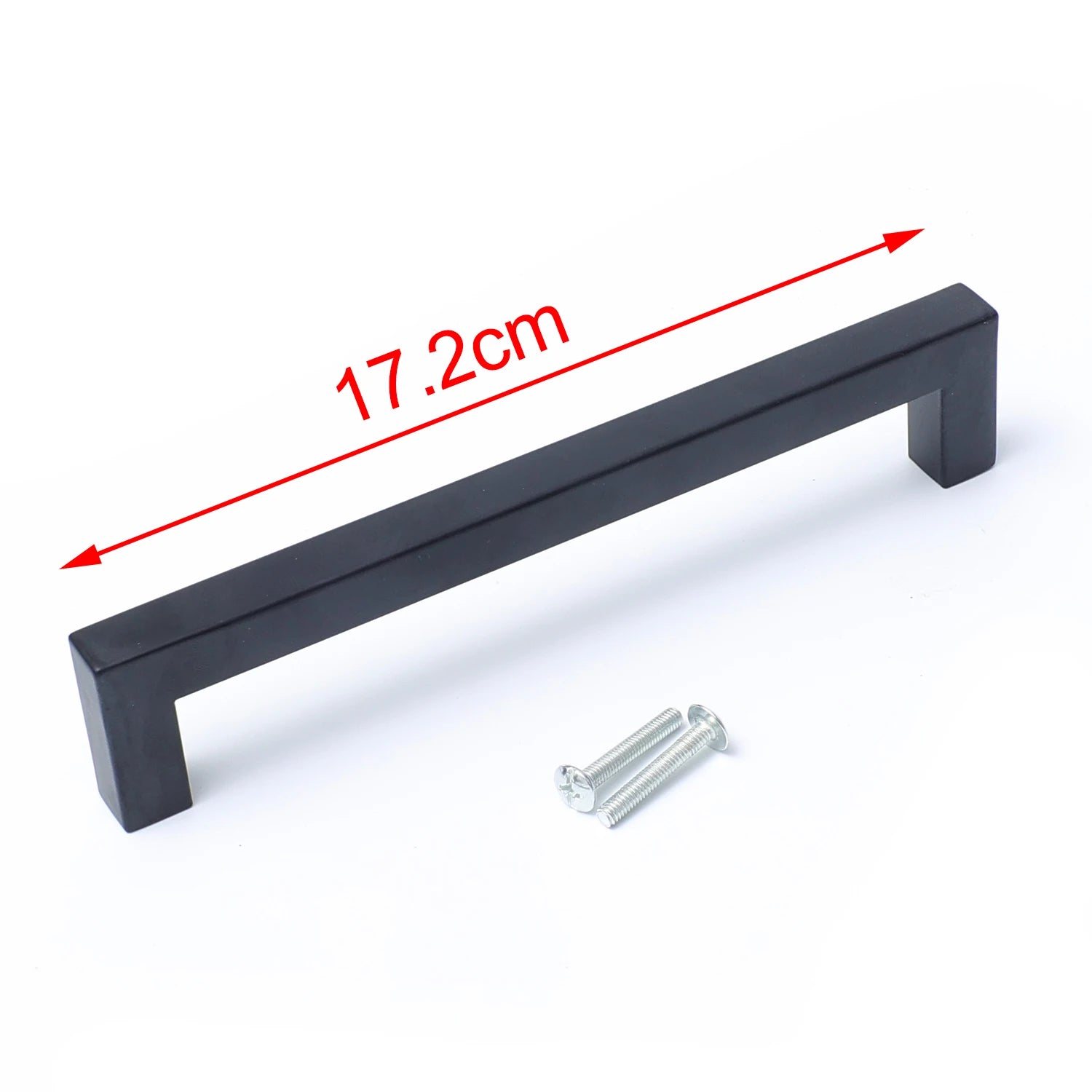 Black Cabinet Handle Square Stainless Steel Kitchen Door Knobs Furniture Hardware Cupboard Wardrobe Drawer Pulls Long Handles