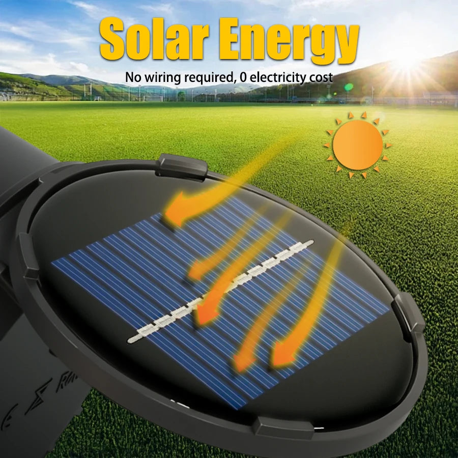 9 LED Solar Spot Lights IP65 Waterproof Outdoor RGB Solar Landscape Lights Brightness Adjustable for Garden Yard Palm Trees