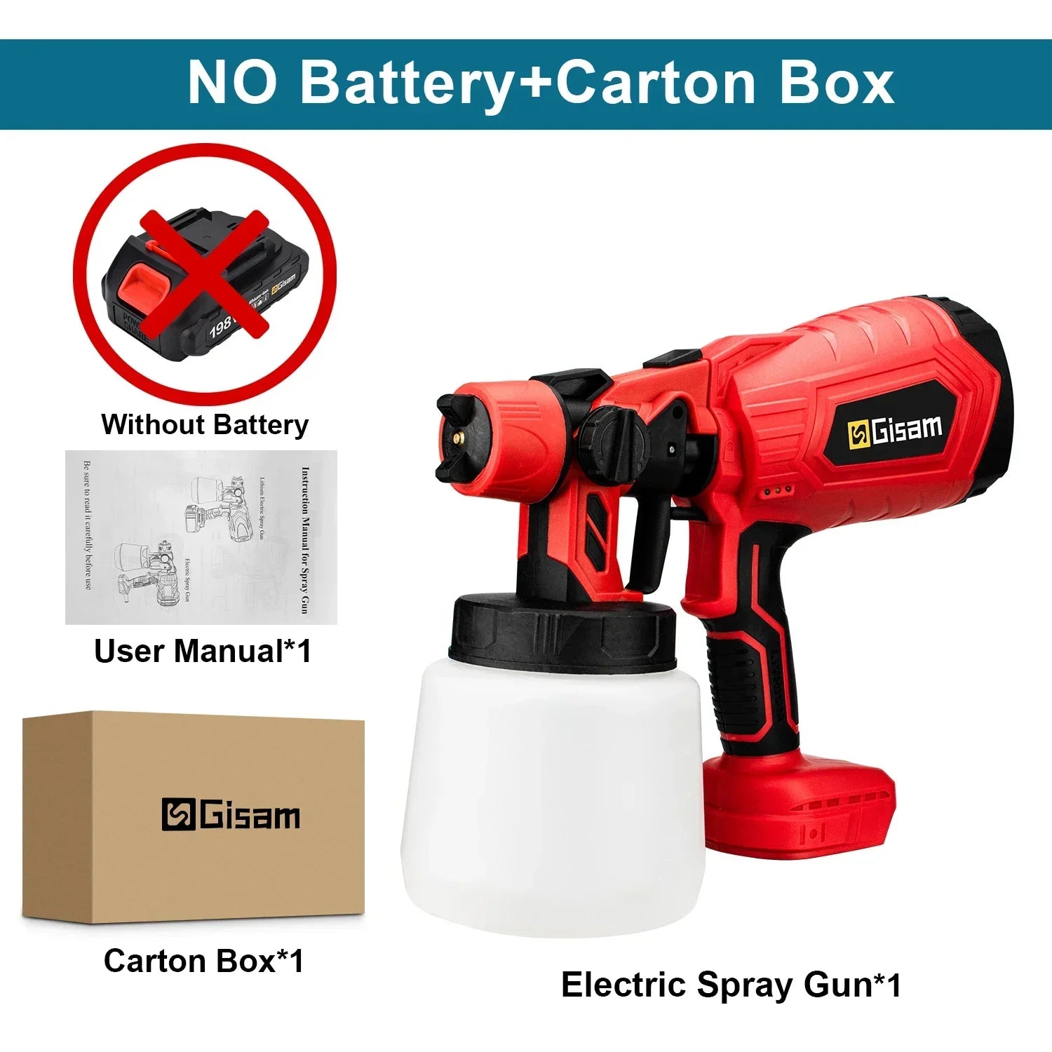 Gisam 1000ML Electric Cordless Spray Gun HVLP Paint Sprayer For Furniture Coating Airbrush Tools For Makita 18V Battery Pins