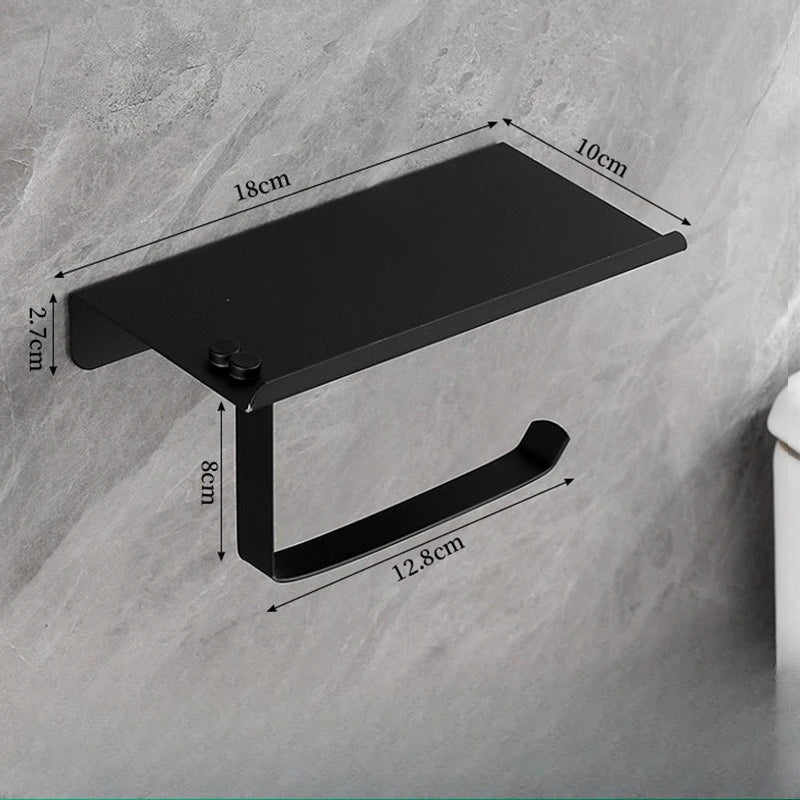 Stainless Steel Bathroom Paper Holder Toilet Roll Holder No Drilling Wall Mount WC Paper Phone Holders Home Paper Towel Holder