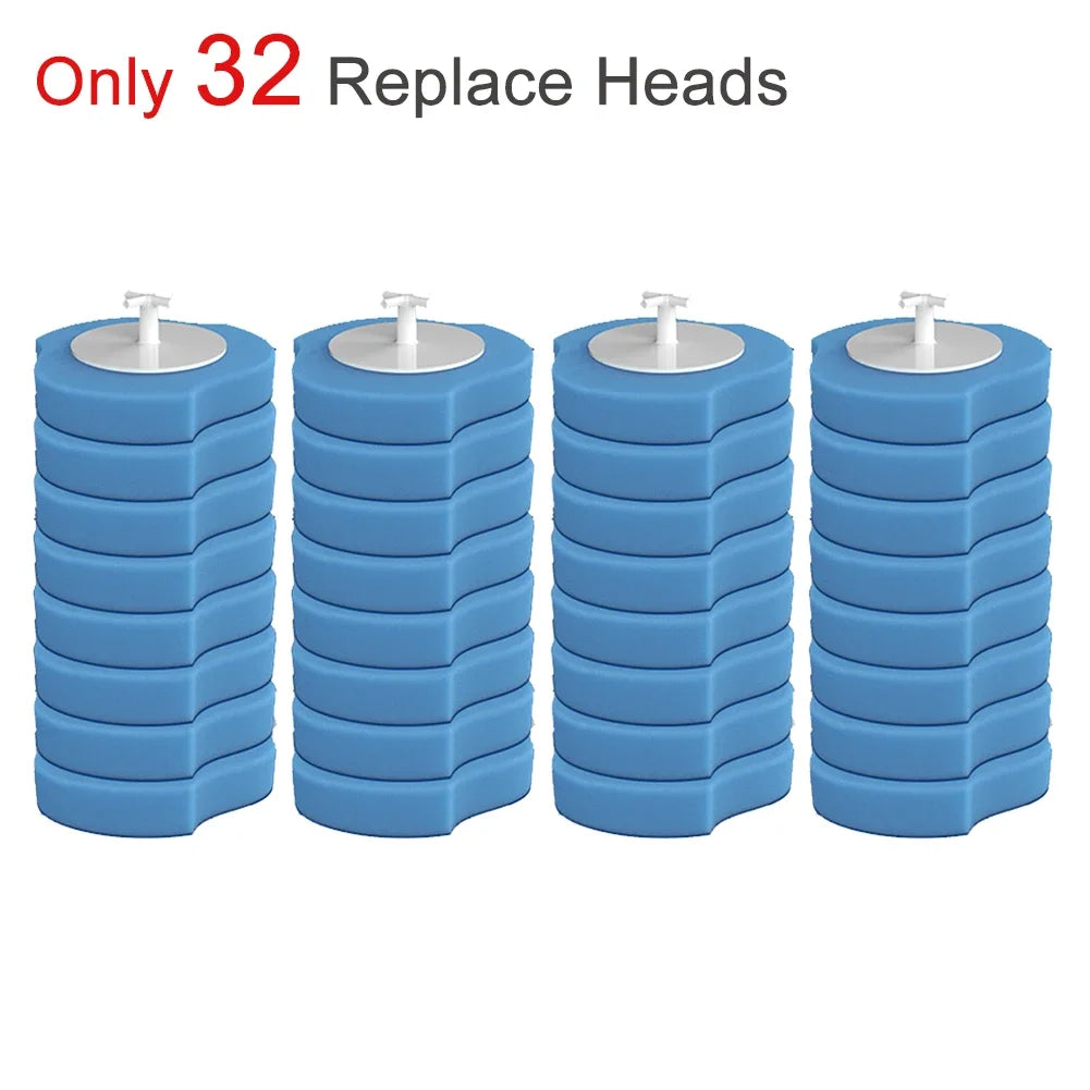 Wall-mounted Disposable Toilet Brush Cleaner with 8/16/24PCS Brush Head Bathroom Long Handle Cleaning Brush Toilet Accessories