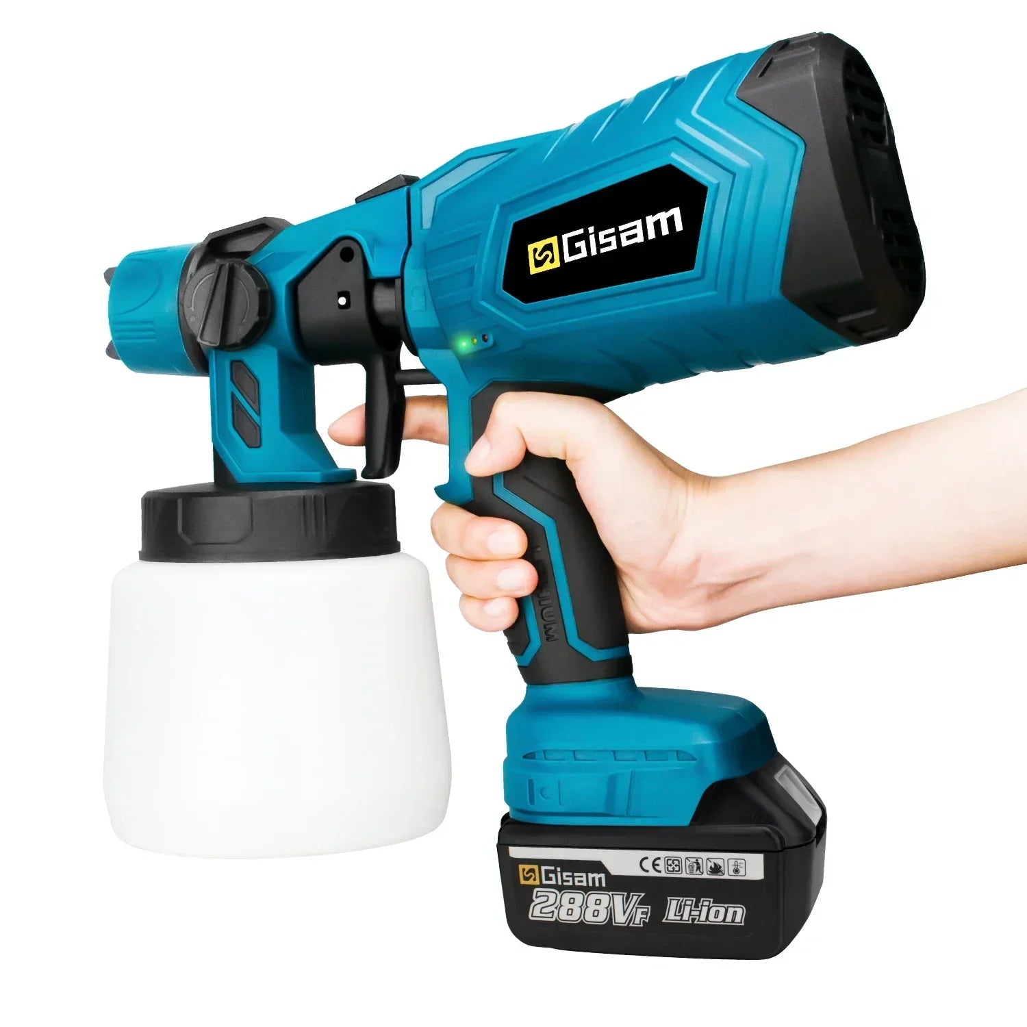 Gisam 1000ML Electric Cordless Spray Gun HVLP Paint Sprayer For Furniture Coating Airbrush Tools For Makita 18V Battery Pins
