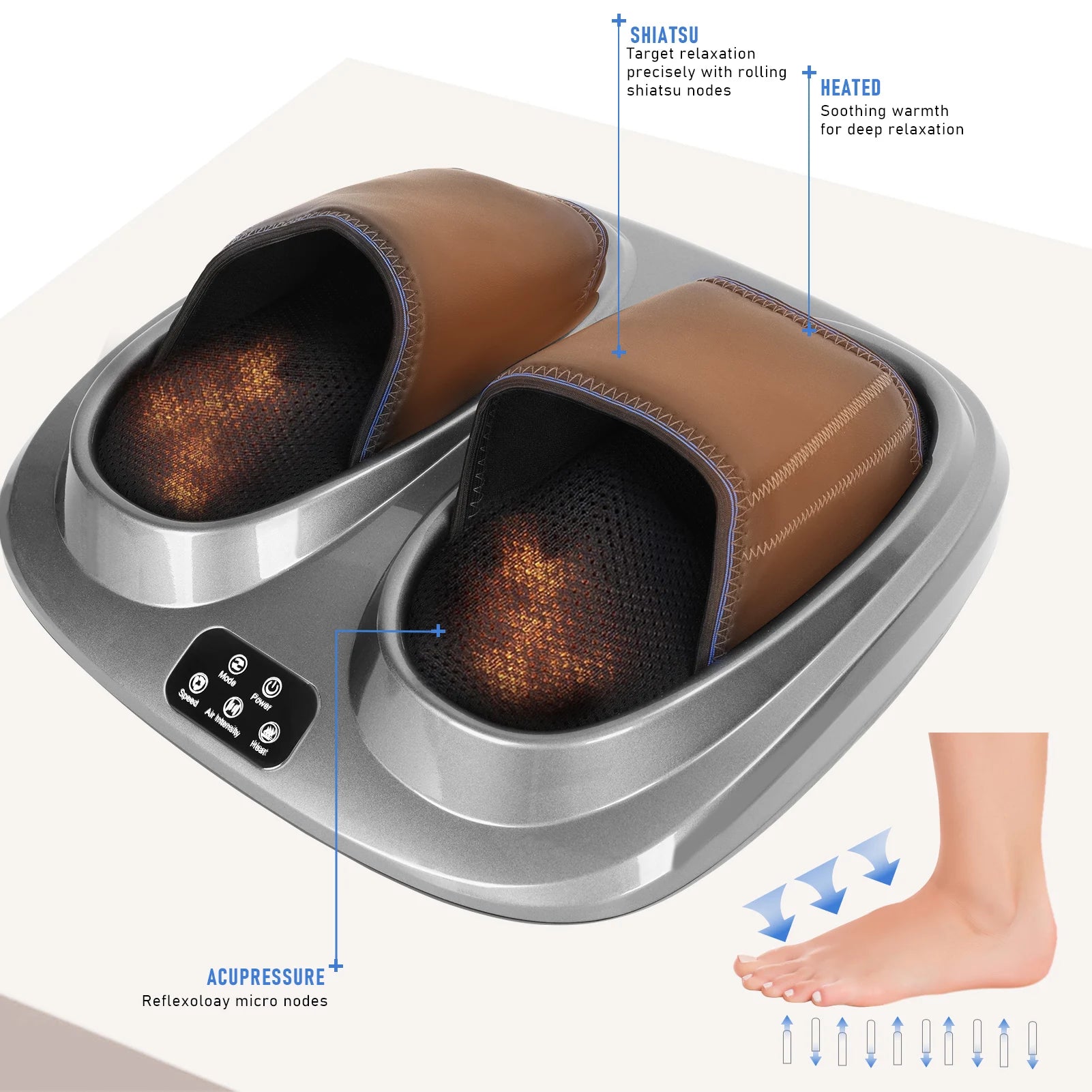 Electric Foot Massager Therapy Shiatsu Kneading Roller Muscle Relief Fatigue Foot Massage Spa Machine