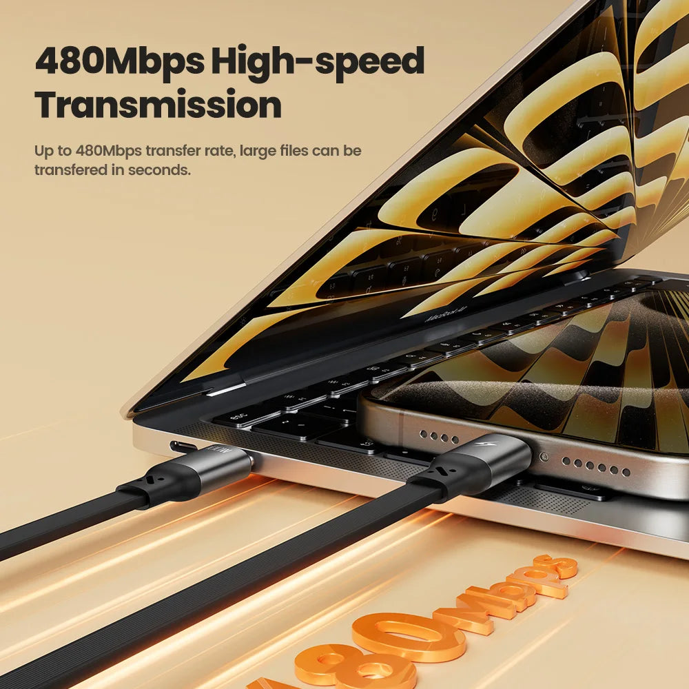 Toocki Retractable 100W Type C Cable For iPhone 15 16 Pro Max Macbook PD Fast Charging USB C To USB C Data Cord For Xiaomi 15 14