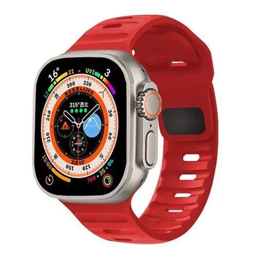 Silicone Sport Strap For Apple Watch Band 49mm 45mm 44mm 42mm 40mm