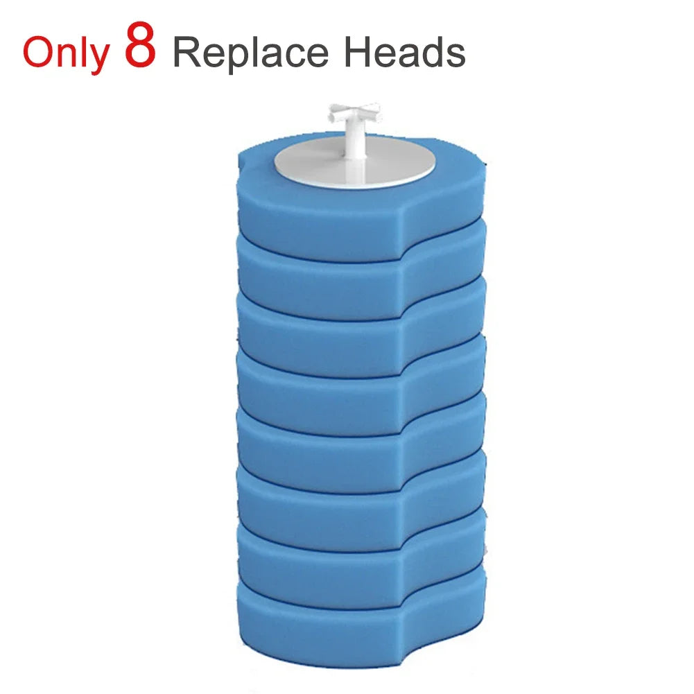 Wall-mounted Disposable Toilet Brush Cleaner with 8/16/24PCS Brush Head Bathroom Long Handle Cleaning Brush Toilet Accessories