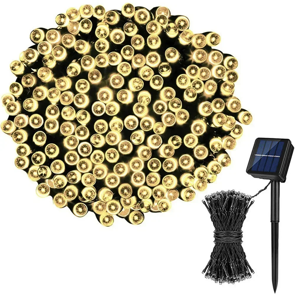 Solar String Light Fairy Outdoor Garden Waterproof Lamp 2025 Christmas Garland Xmas Holiday Party Home Halloween Decoration